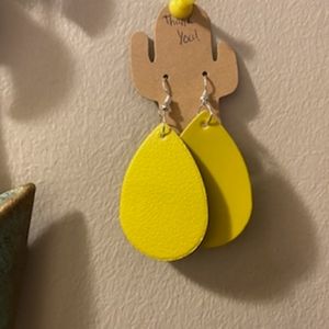Leather faux earrings